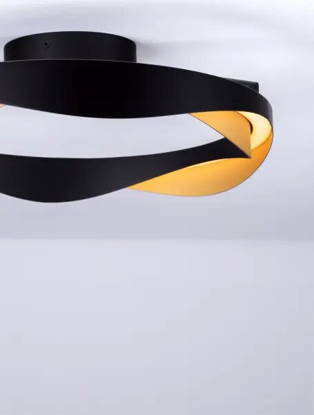 LED stmívatelné černo-zlaté moderní stropní svítidlo Radon