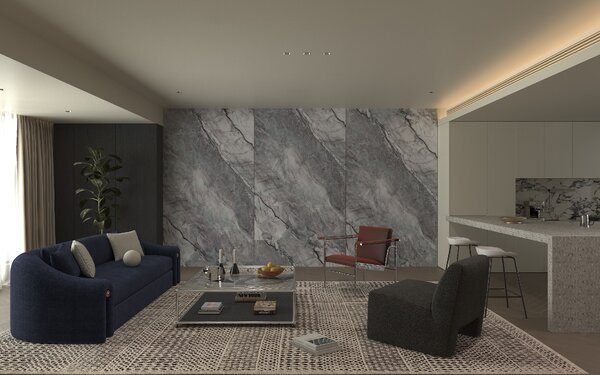 PVC Obkladový panel - Grey Marble, 2600x1220x3 mm