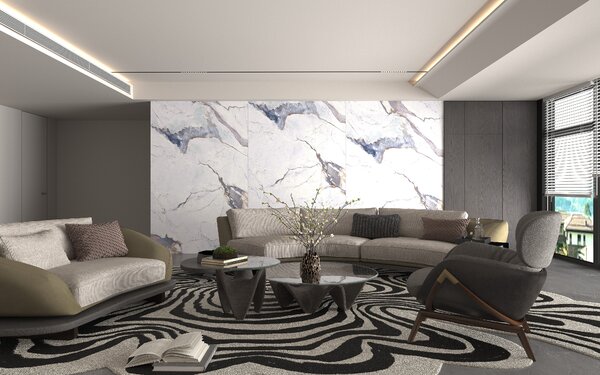 PVC Obkladový panel - Calacatta blue, 2600x1220x3 mm