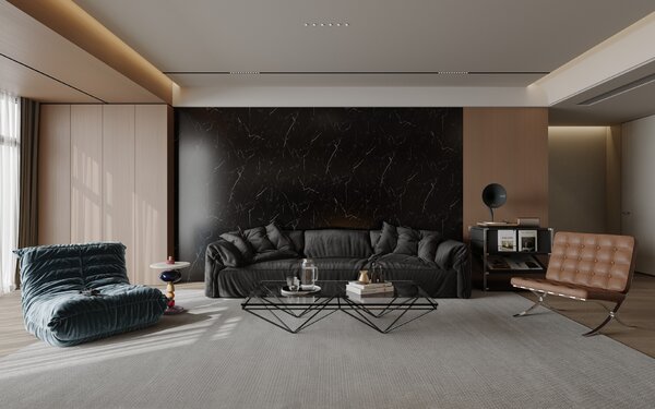 PVC Obkladový panel - Black Marquinia, 2600x1220x3 mm