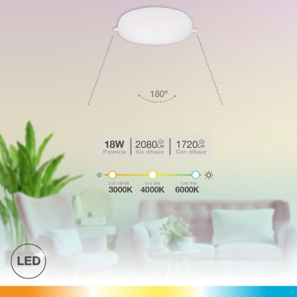 Vestavný LED panel 36W 3780lm, variabilní montážní otvor 75-205mm, CCT, kruh 22,5cm 3 roky