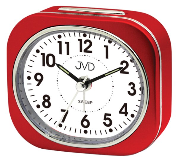 JVD Červený netikající tichý analogový budík JVD SRP8001.3