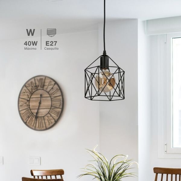 Designové závěsné svítidlo Carnot na 1 žárovku E27 max 40W, délka 1m, černé, 3 roky záruka