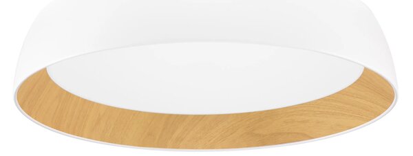 LED stmívatelné bílo-dřevěné moderní stropní svítidlo Sigi 2