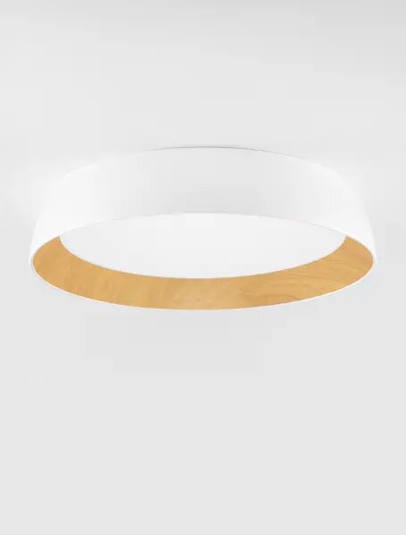 LED stmívatelné bílo-dřevěné moderní stropní svítidlo Sigi 2