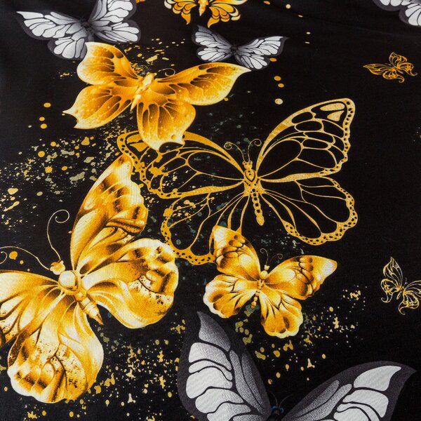 Povlak na polštář z mikrovlákna GOLD BUTTERFLY 70x90 cm, černý