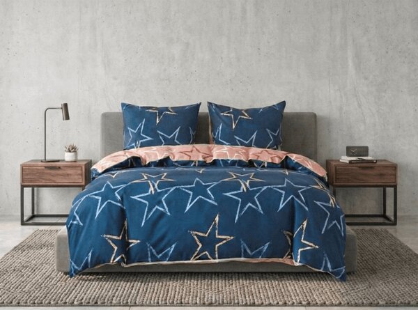 Flanelové povlečení z mikrovlákna STARMISS tmavě modré Rozměr povlečení: 70 x 90 cm | 140 x 200 cm