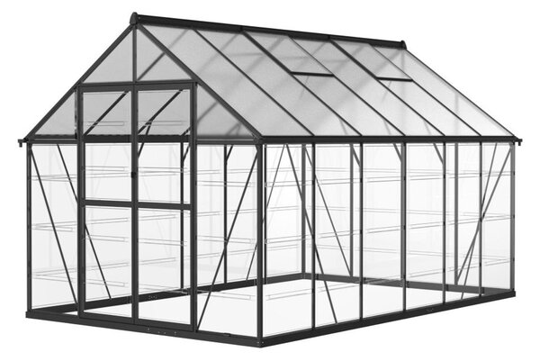 Polykarbonátový zahradní skleník Flora 2,4 x 3,6 m CoverTech černý