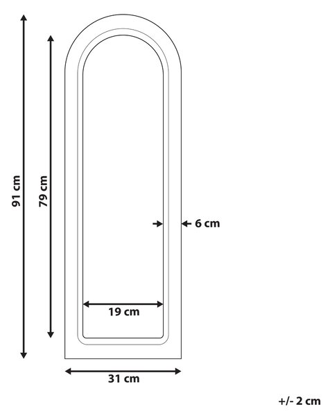 Zrcadlo SARRY 31 cm 91 cm Mangové dřevo Bílá