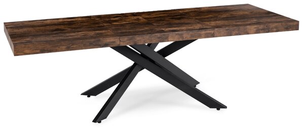 JAKS Rozkládací stůl Hampton černý 160 - 240 cm rustikální dub