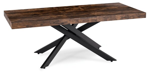 JAKS Rozkládací stůl Hampton černý 160 - 240 cm rustikální dub
