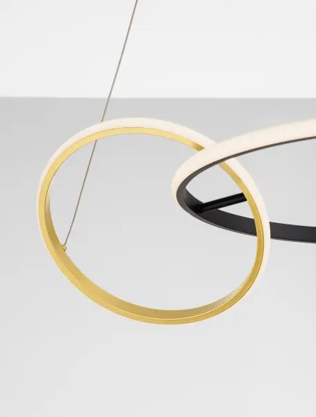 LED stmívatelný černo-zlatý designový lustr Imar