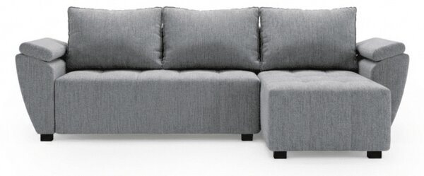 Rozkládací oboustranná sedací souprava do L LIVARO 251x140 cm, světle šedá