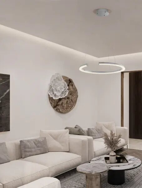 LED stmívatelný chromový moderní lustr Elmo – Šedá