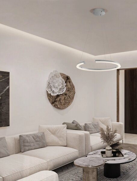 LED stmívatelný chromový moderní lustr Elmo – Šedá