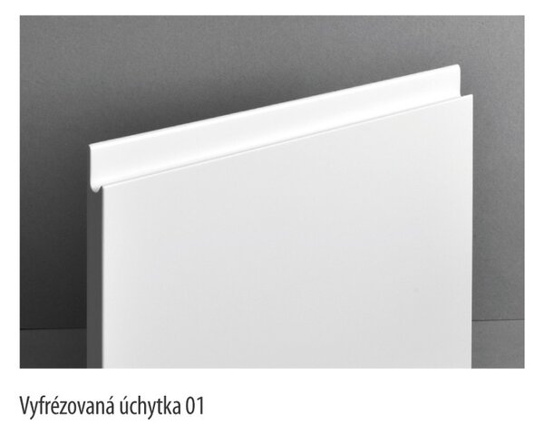 SD Lakovaná dvířka RAL/NCS, lesk frézovaná úchytka