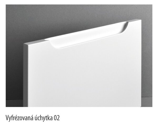 SD Lakovaná dvířka RAL/NCS, lesk frézovaná úchytka