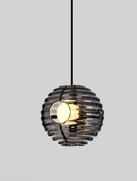 LED černo-zlatý designový lustr Las