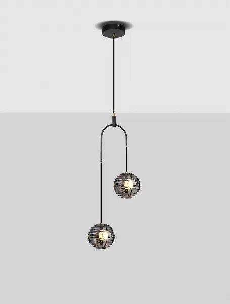 LED černo-zlaté moderní lustr Las 210