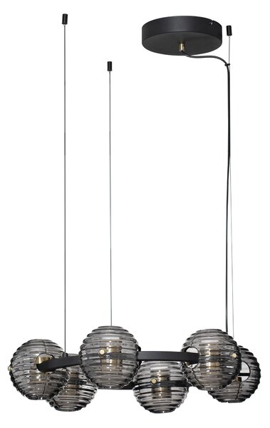 LED stmívatelný černo-zlatý moderní lustr Las