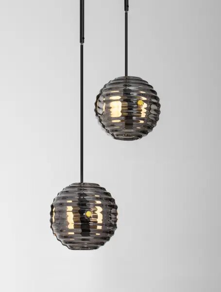 LED černo-zlaté moderní lustr Las 210