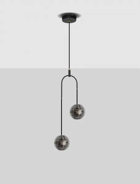 LED černo-zlaté moderní lustr Las 210