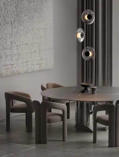 LED stmívatelný černo-šedý moderní lustr Skia 169