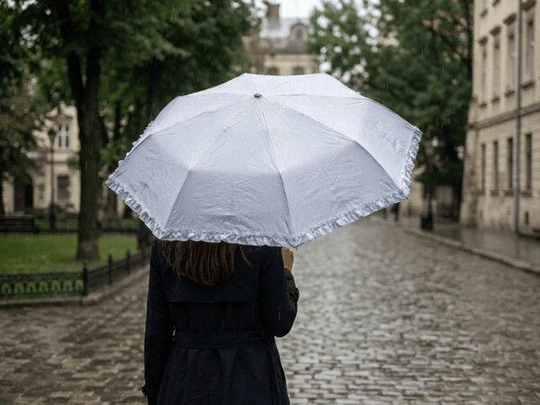 Skládací deštník NORVIA ⌀ 95 cm, světle šedý