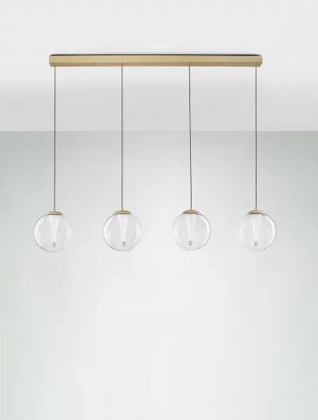LED stmívatelný zlatý designový lustr Gi