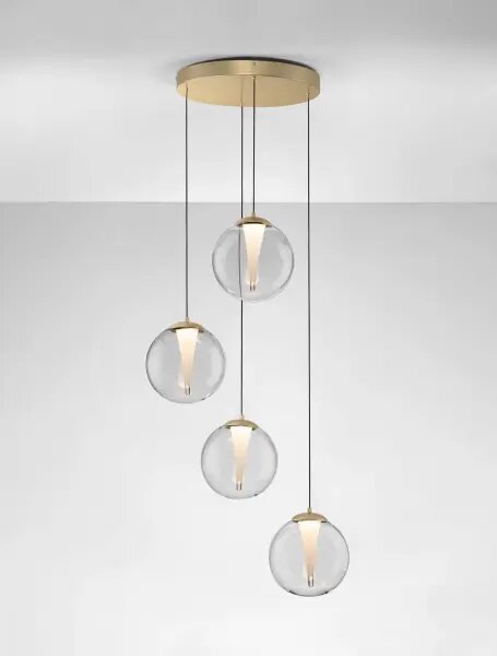 LED stmívatelný zlatý moderní lustr Gi