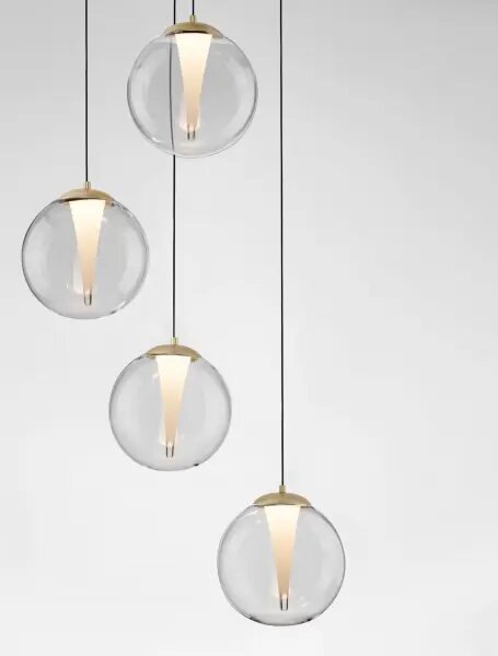 LED stmívatelný zlatý moderní lustr Gi