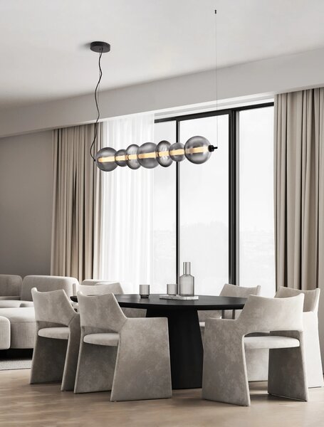 LED stmívatelné černé-šedé moderní svítidlo Bally 125