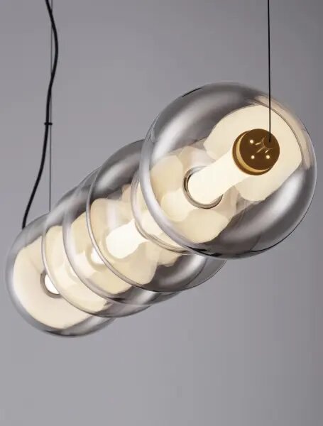 LED stmívatelné černé-šedé moderní svítidlo Bally 125