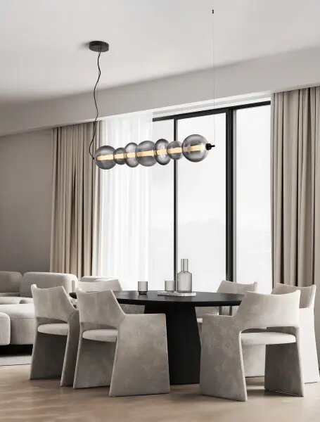 LED stmívatelné černé-šedé moderní svítidlo Bally 125