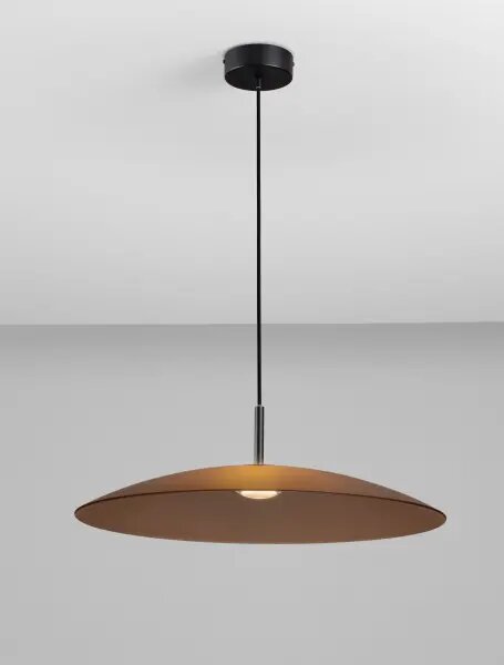 LED černo-moce hnědý moderní lustr Polifemo – Hnědá