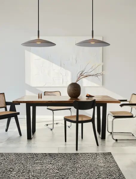 LED černo-kouřový designový lustr Polifemo 140 – Černá