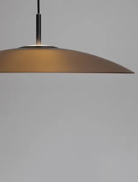 LED černo-moce hnědý moderní lustr Polifemo – Hnědá