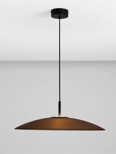 LED černo-moce hnědý moderní lustr Polifemo – Hnědá