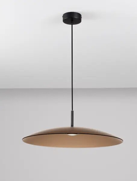 LED černo-moce hnědý moderní lustr Polifemo – Hnědá