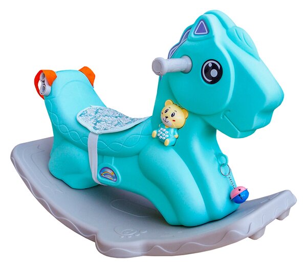Aga4Kids Plastový houpací koník 2v1 DS3802 Modrý