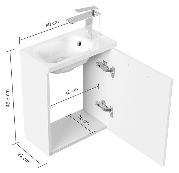 KOUPELNA PRO HOSTY, barvy grafitu, 40 cm MID.YOU - Koupelnové série, Online Only