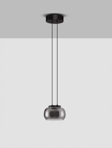 LED stmívatelný černo-šedý designový lustr Bios