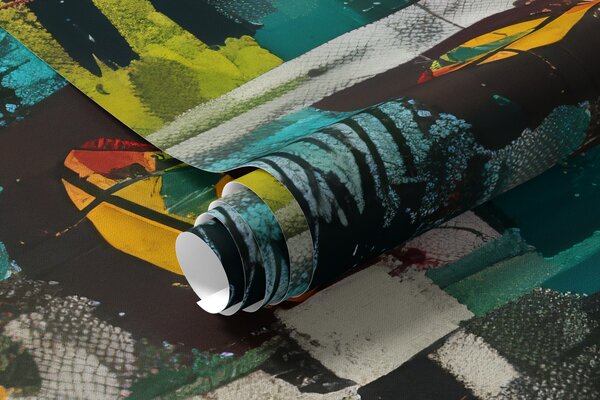 Fototapety Barevné graffiti v basquiatském stylu, Fototapety graffiti, w01187 : uwalls.cz