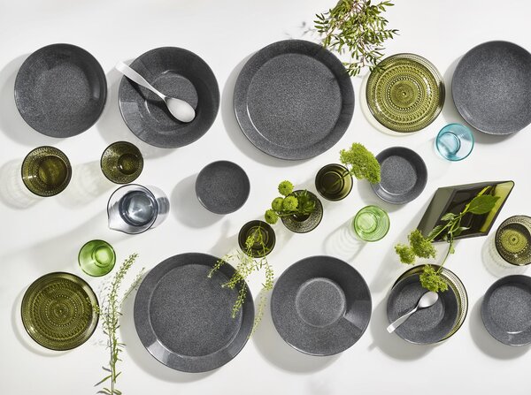 Miska Kastehelmi Iittala mechově zelená nízká