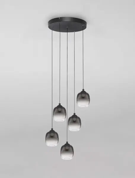 LED stmívatelný černo-kouřový designový lustr Kita 150