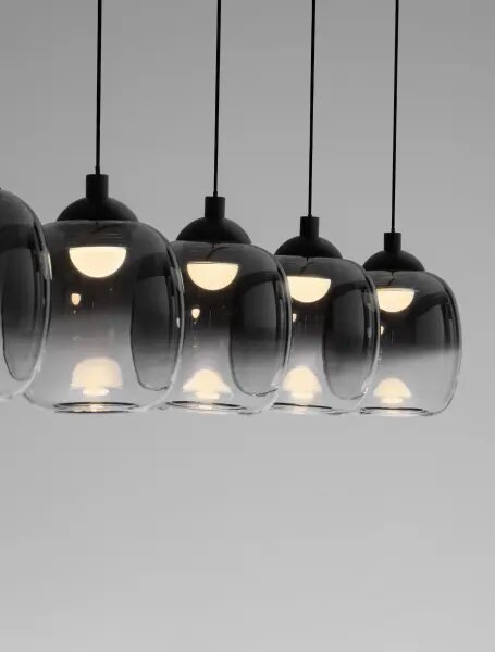 LED stmívatelný černo-kouřový moderní lustr Kita 120