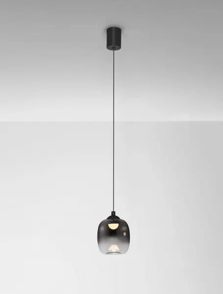 LED černo-kouřový moderní lustr Kita 125