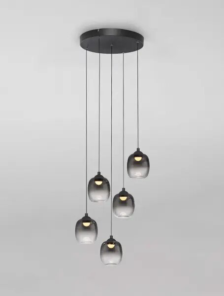 LED stmívatelný černo-kouřový designový lustr Kita 150