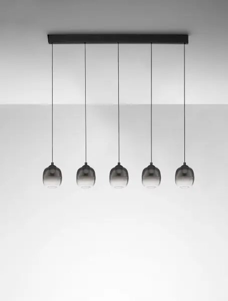 LED stmívatelný černo-kouřový moderní lustr Kita 120