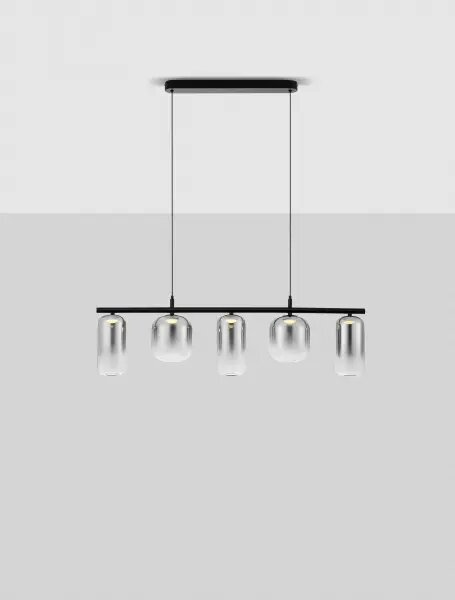 LED černo-šedý moderní lustr Aelia 145
